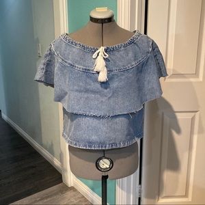 Levi’s Made & Crafted Denim Ruffle Top